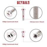 💢 Hilitchi - Tornillos de cabeza avellanada de remache M6 x 20/30 / 40/50 / 60/70 / 80 mm, surtido de tuercas de barril para muebles