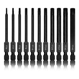 ▶ NEIKO Juego de brocas Torx de 11 piezas, tamaños TT6 a TT40 | Puntas Torx magnéticas a prueba de manipulaciones | 3 vástagos de liberación rápida | Acero S2 de alta calidad | Compatible con taladros eléctricos y atornilladores de impacto
