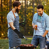 ▶ Guantes ignífugos  Barbacoa, Guantes Asador de Parrilla para Horno 1472 ℉de Silicona Guantes Cocina Aislamiento Térmico Resistente a Altas Temperaturas Antideslizantes para Cocción, Horneado, Soldadura, Corte, 13 Pulgadas (Negro)