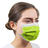 ▶ Mascarillas desechables de 4 Capas, Ultra Suave, Máscara Protectora y Transpirable, Paquete de 50 Unidades para Uso Diario Fabricada en Estados Unidos (Verde Kiwi)