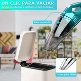 ▶ Aspiradora de Mano, Aspiradora de Mano 8000PA de succión, Aspiradora de Coche sin Cable, hasta 30 Minutos, Aspiradora de Mano seco/húmedo Recargable, Filtro*2, para hogar, Coche, Verde (EV678)