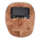 ▶ Capucha Soldador de Piel de Vaca Montada en la Cabeza Tapa de Doble Lente Antisalpicaduras Aislamiento Térmico Protección de Seguridad Capucha de Sombra Ancha Máscara de Soldador para Soldadura Eléc