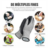 ▶ Guantes Anticorte Nivel 5 de Protección, Guantes resistentes a los cortes, industriales, antipinchazos, protección de manos para jardinería, M, Verde