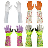 ▶ Guantes de jardinería Guantes de poda de rosa T Prueba larga Guantes de jardín con protección de antebrazo extra larga Guantes de trabajo blanco