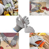 ▶ Guantes de Trabajo Anticorte  resistentes a los cortes 1 par, alto rendimiento, 5 niveles de protección de grado alimenticio, certificado EN388 (mediano)