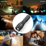 🔦 Linterna recargable TBONEEY Linterna LED Militar Visión Nocturna, Linterna de Mano USB Recargable Linternas Alta Potencia Tactica Lampara Táctica Militar de Mano Impermeable, 5 Modo, Zoomable, para Ciclismo, Camping