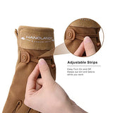 Guantes de trabajo de cuero para mujer, 2 pares de guantes de jardinería de piel de vaca, transpirables, guantes de trabajo para conductor, mecánico, construcción, patio (mediano, marrón)