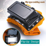 ▶Capucha soldador transpirable con lente, Máscara de casco de soldadura de cuero Lente de filtro de oscurecimiento automático solar, Casco de soldadura de cuero resistente al calor Casco de soldadura