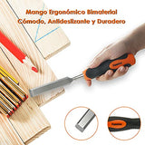 FUMETAX Juego de Cinceles de Madera 4 piezas Cr-V Construcción para Carpintería Talla PVC Mango de Alto Impacto SW-813011