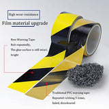 ▶ Cinta De Advertencia De Cinta De Peligro - 40 m X 80 mm - Cinta De Barrera De Marcado Adhesivo Pet, Rollo De Cintas De Seguridad - Marcado De Carril + Distanciamiento Social,Black and White