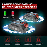 ▶ Mini Motosierra Inalámbrica de Mano de 21 V, Motosierra Eléctrica Portátil con 2 Batería Recargable, 1 Cargador y 1 Cadena, Sierra de Arbol Eléctrica para Jardinería, Agricultura y Rancho