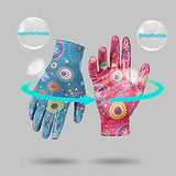 ▶ Guantes de jardinería  de Trabajo para jardín de nitrilo Transparente, con Recubrimiento Flexible, Ligeros, Transpirables, se Ajustan a la mayoría de los tamaños de Guantes de jardín, 3 Pair