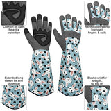 ▶ Guantes Jardinería de manga larga, guantes de jardinería a prueba de espinas, piel sintética, a prueba de pinchazos, guantelete de jardín para arbustos, cactus, jardinero, regalo