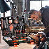 ▶ Juego de Herramientas Manuales Portátiles para el Hogar MCSWSEE Kit de Herramientas, Caja de Herramientas 132 en 1, , con Caja de Herramientas de Plástico para Reparaciones Diarias, Ddecuado para Uso MCSWSEE