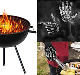▶ Guantes ignífugos Guantes de parrilla para barbacoa extremadamente resistentes al calor, guantes de silicona para horno ignífugos para hornear ahumadores, guantes de cocina con aislamiento térmico, 1 par
