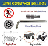 ZXFOOG Tornillos antirrobo para placa de matrícula – 8 piezas cabeza de botón Torx M6 3/4" de acero inoxidable resistente a manipulaciones para placa de matrícula y tapas negras, Tornillos autorroscantes antirrobo.