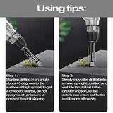 ▶ Juego de 6 brocas de diamante seco negro para granito, cerámica, mármol, piedra, materiales duros de vidrio (no para madera), vástago redondo de 3/16 pulgadas, 1/4 pulgadas, 5/16 pulgadas, 3/8 pulgadas, 1/2 pulgadas con estuche de almacenamiento