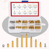💢Hilitchi 240pcs M2 y M3 latón Spacer Standoff Tornillo Tuerca Surtido Kit