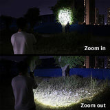 LE Linterna recargable D, LP3000 de alto lúmenes súper brillante, linterna táctica con zoom de 1000 lúmenes, impermeable, 5 modos de iluminación, linterna de mano pequeña para camping, emergencias (cable USB incluido)