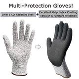 ▶ Guantes Anticorte Nivel 5 de Protección, Guantes resistentes a los cortes, industriales, antipinchazos, protección de manos para jardinería, M, Verde