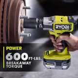 RYOBI P262K1 ONE+ HP 18V inalámbrico sin escobillas 4 modos 1/2 pulgadas. Kit de llave de impacto con batería de iones de litio de alto rendimiento de 4.0 Ah y cargador