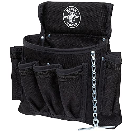 KLEIN TOOLS Bolsa para herramientas PowerLine de 19 bolsillos, nailon Cordura, presilla de túnel, color negro