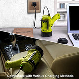 🔦 Linterna recargable YIERBLUE Foco recargable con LED de 2000 lúmenes, IP67 impermeable, linterna de mano con filtro de luz roja desmontable, 10000 mAh de larga duración (fluorescente)