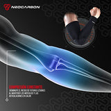 NeoCarbon Codera Deportiva de Neopreno contra Impacto (1 par), Compresión Ajustable para Brazo con Protector de Espuma en el Codo, Negro Chica