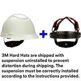 ▶ 3M Casco seguridad, blanco, ligero, ventilado, indicador UV, trinquete ajustable de 4 puntos, H-701V-UV