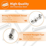 ▶1220 piezas de tornillos de cabeza plana plateada, tuercas planas M2 M3 M4 M5 304 de acero inoxidable Tornillo pernos con 4 llaves hexagonales