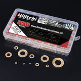 💢 Hilitchi 350-pcs [tamaño del 10 – ] latón arandela plana conjunto surtido – M2, M2,5 M3 M4 M5 M6 M8 M10 M12 M14
