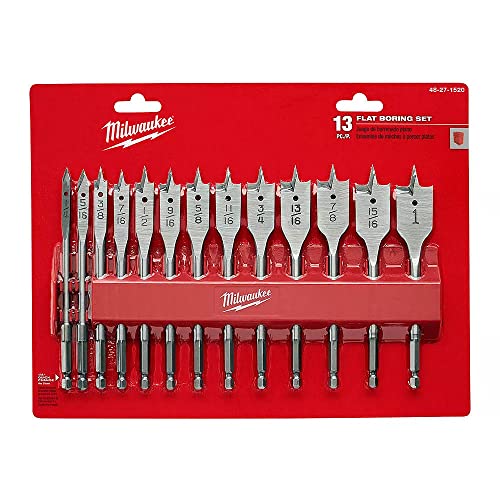 Herramientas de carpintería MILWAUKEE - Juego de brocas planas (13 piezas)