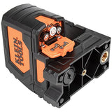 Klein Tools Nivel láser, autonivelante, nivel de línea cruzada verde de alta visibilidad con punto de fontanería rojo y abrazadera de montaje magnética