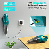 ▶ Aspiradora de Mano, Aspiradora de Mano 8000PA de succión, Aspiradora de Coche sin Cable, hasta 30 Minutos, Aspiradora de Mano seco/húmedo Recargable, Filtro*2, para hogar, Coche, Verde (EV678)