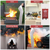 ▶ Manta de incendio, manta de supresión de incendios, 40 x 40 pulgadas + 3 ganchos y 3 guantes, manta para fuego de cocina, manta ignífuga, mantas ignífugas de fibra de vidrio, manta de seguridad contra incendios para emergencia