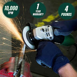 ▶ METABO Esmeriladora  angular de 4-1/2 pulgadas, estuche y 5 ruedas abrasivas incluidas, 6.2-Amp, compacto y ligero