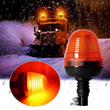 ▶ LED giratorio intermitente ámbar baliza de montaje flexible luz estroboscópica tractor luz de advertencia de emergencia para carretilla elevadora camión cortadora UTV