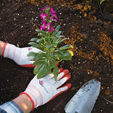 ▶ Guantes Jardinería  para mujer, 10 pares de guantes de jardín con revestimiento de goma transpirables, guantes de trabajo de protección al aire última intervensión, tamaño mediano, se adapta a la mayoría, rojo y verde (10 pares, M)