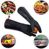 ▶ Guantes ignífugos de parrilla de barbacoa para freidora de pavo, 17 pulgadas, 1222 °F, guantes a prueba de calor para ahumador, barbacoa, horno para manejar alimentos calientes en freidora, parrilla, manga larga ignífuga