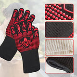 ▶ Guantes ignífugos Guantes resistentes al calor para parrilla, alta resistencia a la temperatura, guantes ignífugos para asar a la parrilla, para freír, barbacoa, cocinar, hornear, horno, cortar
