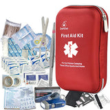 ▶ Botiquín de Primeros Auxilios  163 Piezas Impermeable portátil Lesiones Esenciales y Cruz roja, Kits de Equipo médico de Emergencia: para Coche, Cocina, Camping, Viajes, Oficina, Deportes y hogar