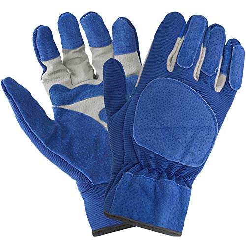 ▶ Guantes de jardinería , guantes de jardinería a prueba de espinas para hombres y mujeres, guantes resistentes a los arañazos, buen agarre para cortar madera, pesca, conducir, jardín, patio, trabajo (azul)