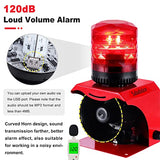 Alarma de sonido industrial y luz de advertencia de emergencia para exteriores, bocina de seguridad, estroboscópica de voz, 120 dB, impermeable, SF-513 (CA 110 V)