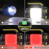 🔦 Linterna recargable ANNA TOSANI Linterna de Cámping Antorcha Lámpara 4 Modos de Luces de Trabajo Farol de Cámping Resistente al Agua con Cable USB para Senderismo Pesca Emergencia y Más