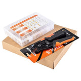 ▶ Kit de herramientas de crimpado de terminales de alambre con 1000 conectores de cable, juego de alicates de crimpado AWG20-12 para conectores de pala macho/hembra con mangas aisladas