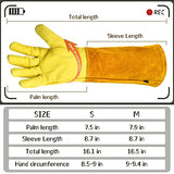 ▶ Guantes de jardinería, guantes largos de jardinería, guantes de jardín de trabajo de cuero, guantes de jardín para mujeres, guantes de jardinería para hombres, guantes de trabajo de cuero vacuno grueso y duradero. (Grande, amarillo)
