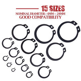 💢 Hilitchi 150-Pcs Alloy Steel External Circlip Snap Retaining Clip Ring Assortment Kit - Size: 4mm to 28mm