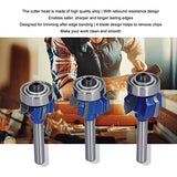 ▶ Broca fresadora r Edge Router-3Pcs bit 1/4in Shank 4 Tooth Round Routers bits para carpintería