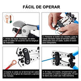 Herramienta de crimpado de cable de batería，crimpadora de lengüetas de cable de batería para terminales de cable resistentes， AWG 10，8, 6, 4, 2, 1, 0 (Cable crimping pliers set)