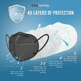 ▶ Mascarillas desechables  para la venta con válvula, 5 unidades de máscara negra – desechable lavable – cubierta respiratoria antipolvo, anti contaminación, 5 capas no tejidas, respiratorias